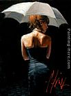 Fabian Perez Woman with White Umbrella